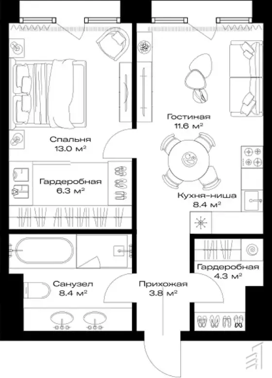 OPUS (Опус) — планировка 1