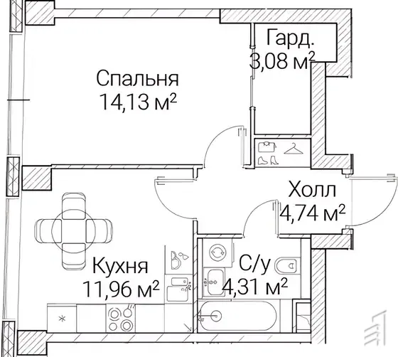 Сезар Будущее — планировка 1