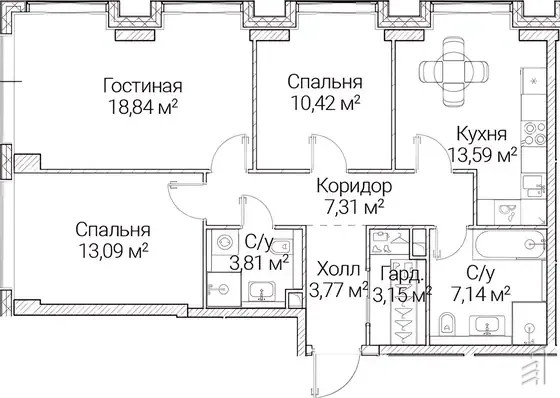 Сезар Будущее — планировка 4